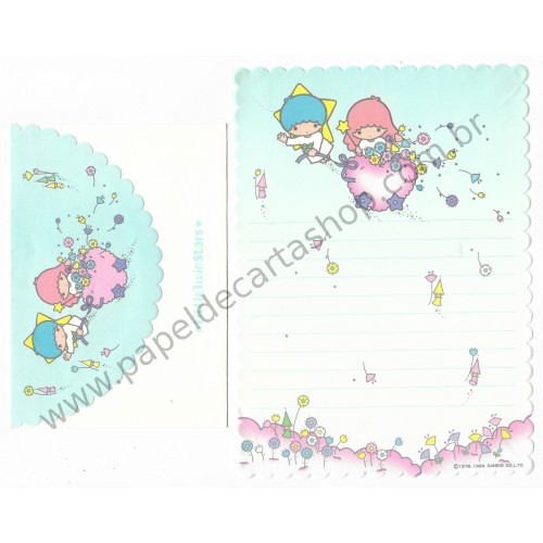 Ano 1984. Conjunto de Papel de Carta Little Twin Stars AZ Vintage Sanrio Japan