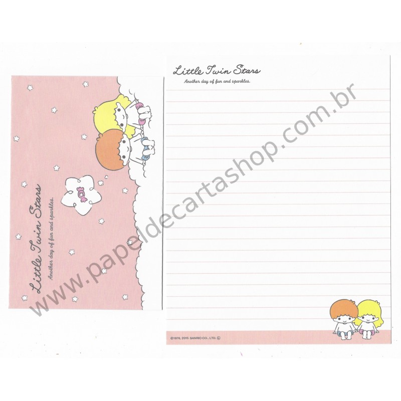 Ano 2015. Kit 3 Conjuntos de Papel de Carta Little Twin Stars Stars to Count2 Sanrio