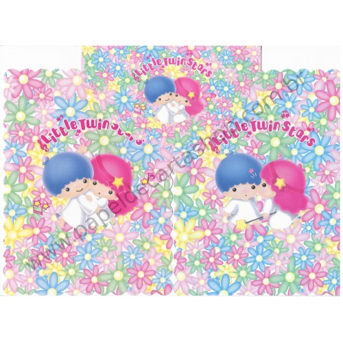 Ano 1998. Conjunto de Papel de Carta Little Twin Stars DUPLA Vintage Sanrio