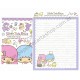 Ano 2013. Kit 2 Conjuntos de Papel de Carta Little Twin Stars Animals Sanrio