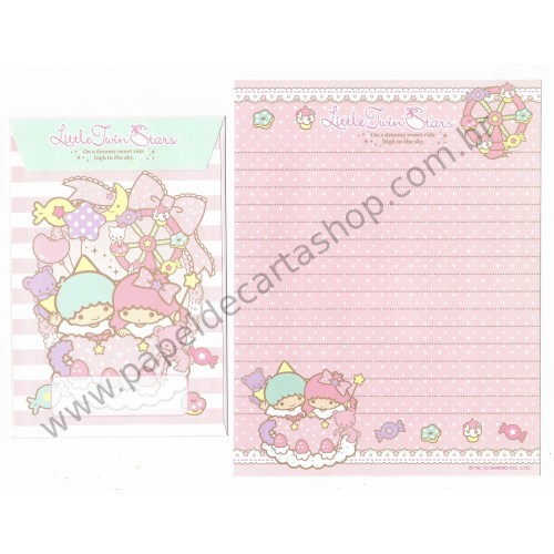 Ano 2012. Conjunto de Papel de Carta Little Twin Stars Sweet Ride Sanrio