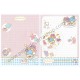 Ano 2011. Conjunto de Papel de Carta Little Twin Stars Sweet Saloon Sanrio