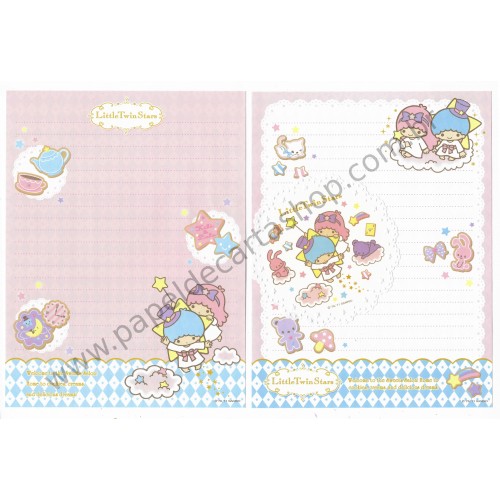 Ano 2011. Conjunto de Papel de Carta Little Twin Stars Sweet Saloon Sanrio