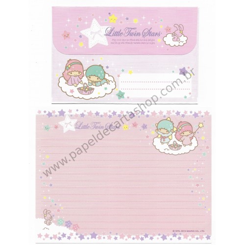 Ano 2010. Conjunto de Papel de Carta Little Twin Stars Twinkle Stars Sanrio