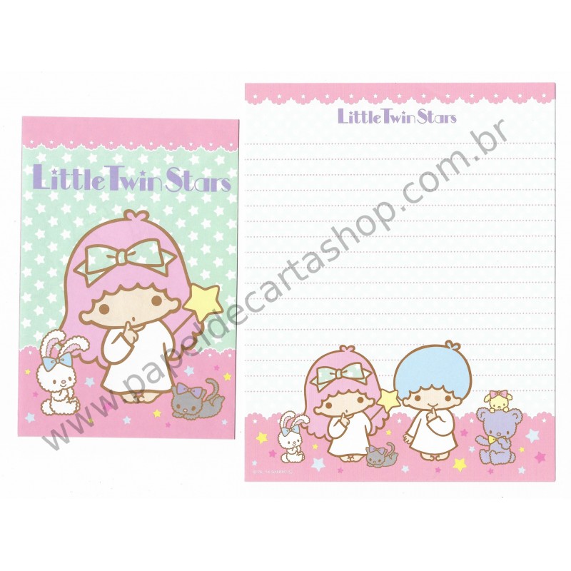 Ano 2014. Conjunto de Papel de Carta Little Twin Stars VDA1 Sanrio