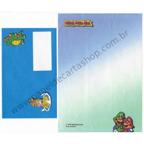 Ano 1990. Conjunto de Papel de Carta Super Mario Bros. Nintendo CAZ