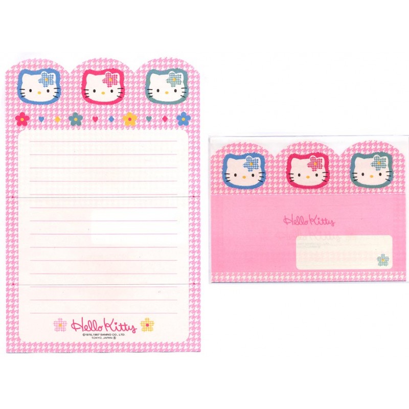 Ano 1997. Conjunto de Papel de Carta Hello Kitty Antigo 2 Sanrio