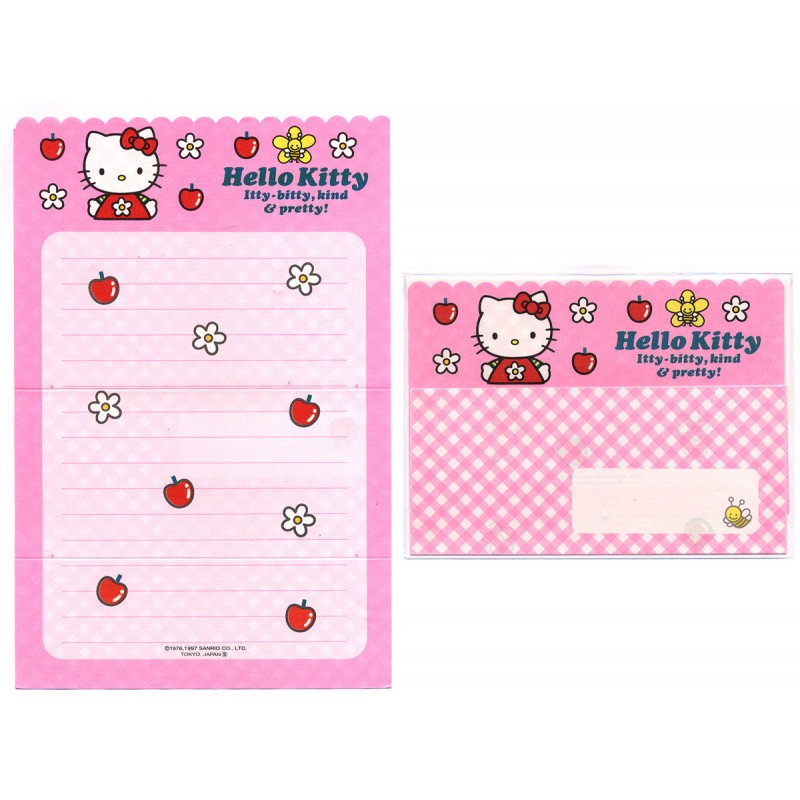 Ano 1997. Conjunto de Papel de Carta Hello Kitty Antigo 4 Sanrio