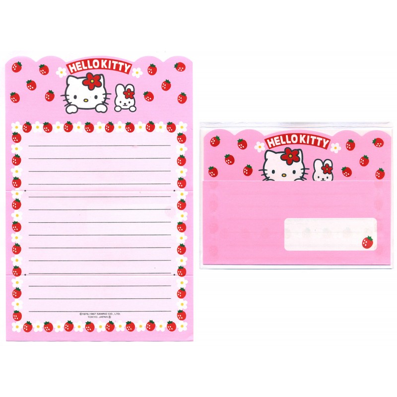 Ano 1997. Conjunto de Papel de Carta Hello Kitty Antigo 5 Sanrio