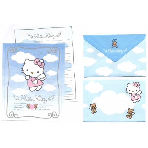 Ano 1997. Conjunto de Papel de Carta Hello Kitty Angel Sanrio