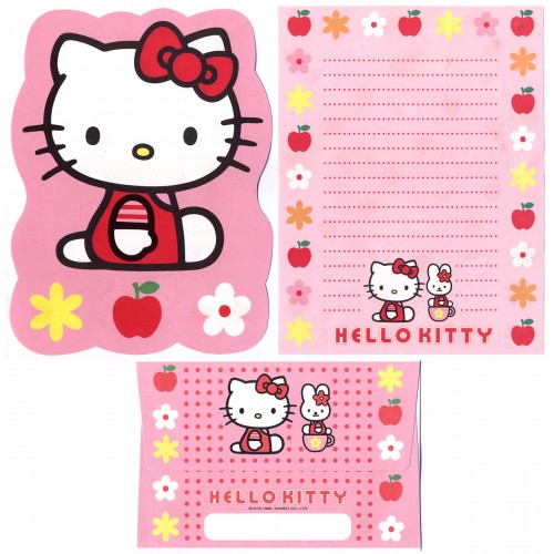 Ano 1998. Conjunto de Papel de Carta Hello Kitty Apple Sanrio