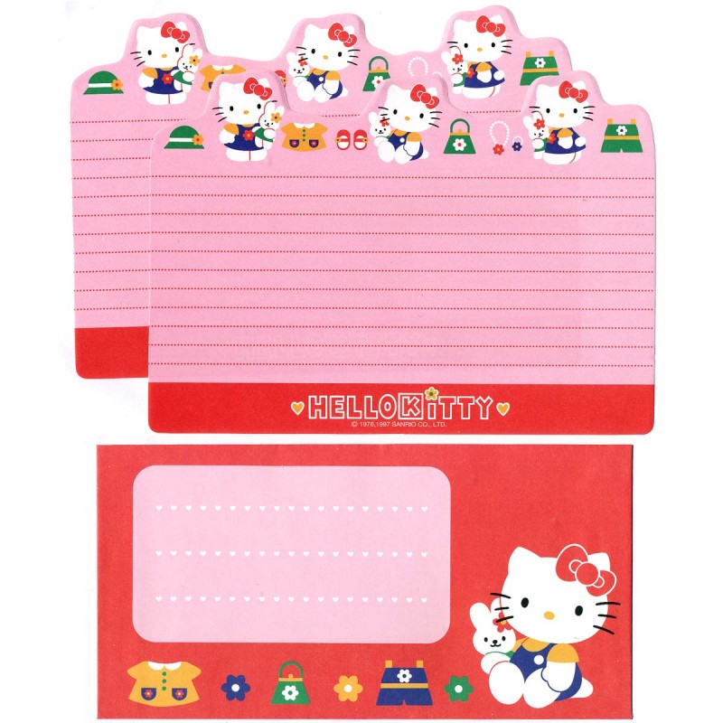 Ano 1997. Conjunto de Papel de Carta Hello Kitty GG Sanrio