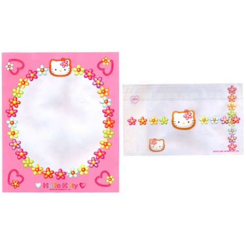 Ano 1997. Conjunto de Papel de Carta Plástico Sanrio