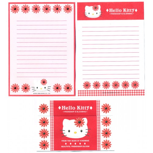 Ano 1998. Conjunto de Papel de Carta Hello Kitty Bloom1 Sanrio