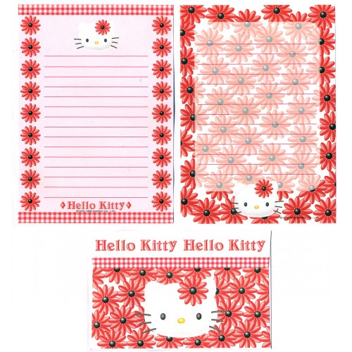 Ano 1998. Conjunto de Papel de Carta Hello Kitty Bloom 2 Sanrio