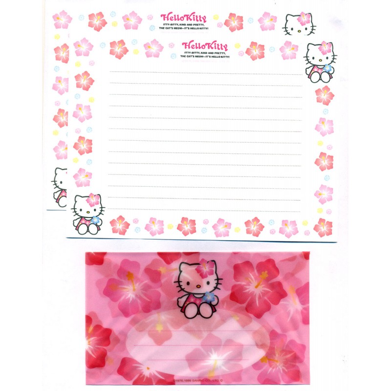 Ano 1999. Conjunto de Papel de Carta Hello Kitty Hib CRS Sanrio