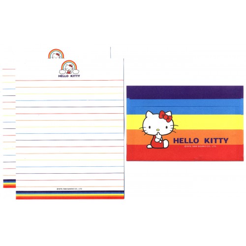 Ano 1999. Conjunto de Papel de Carta Hello Kitty Vivitix Color Sanrio