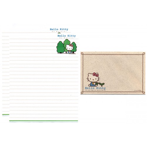 Ano 1999. Conjunto de Papel de Carta Hello Kitty Au Naturel Sanrio