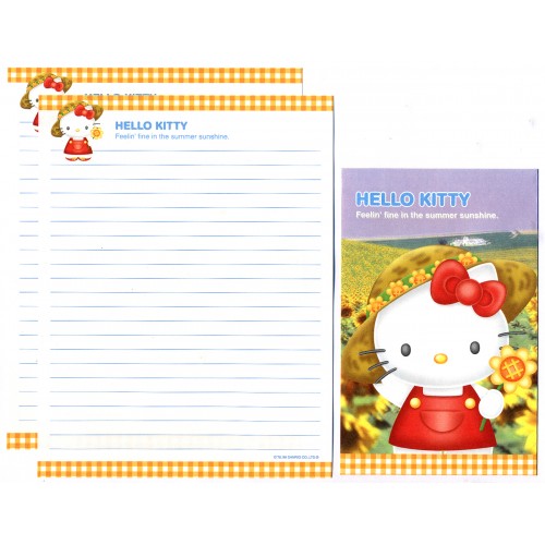 Ano 1999. Conjunto de Papel de Carta Hello Kitty Summer Sunshine Sanrio