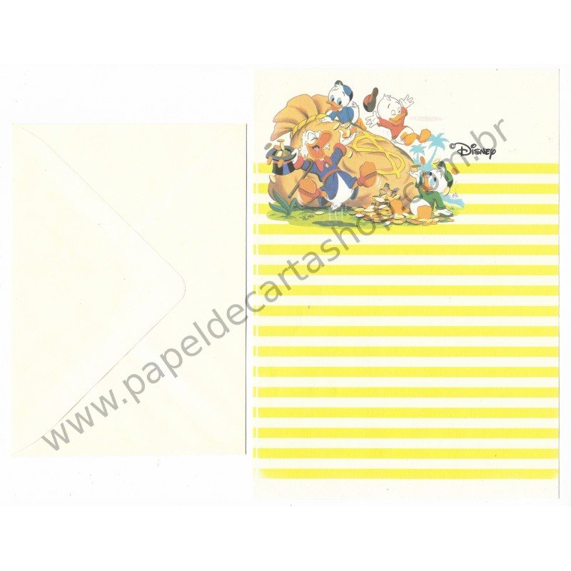 Conjunto de Papel de Carta ANTIGO VINTAGE Personagens Disney Tio Patinhas