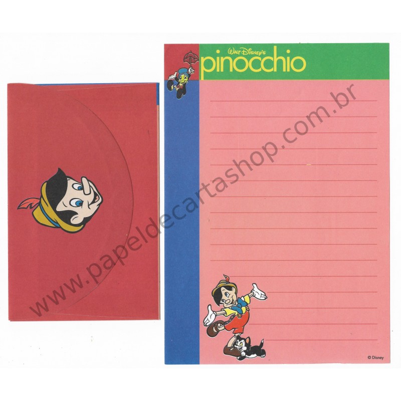 Conjunto de Papel de Carta ANTIGO VINTAGE Pinocchio