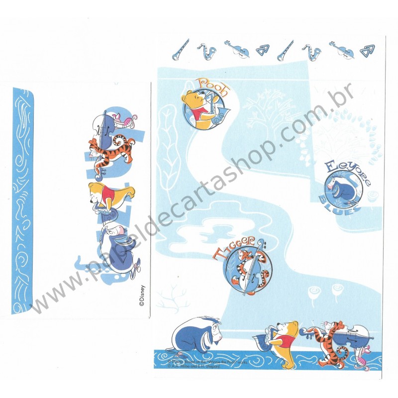 Conjunto de Papel de Carta Importado Disney Pooh & Friends CBP