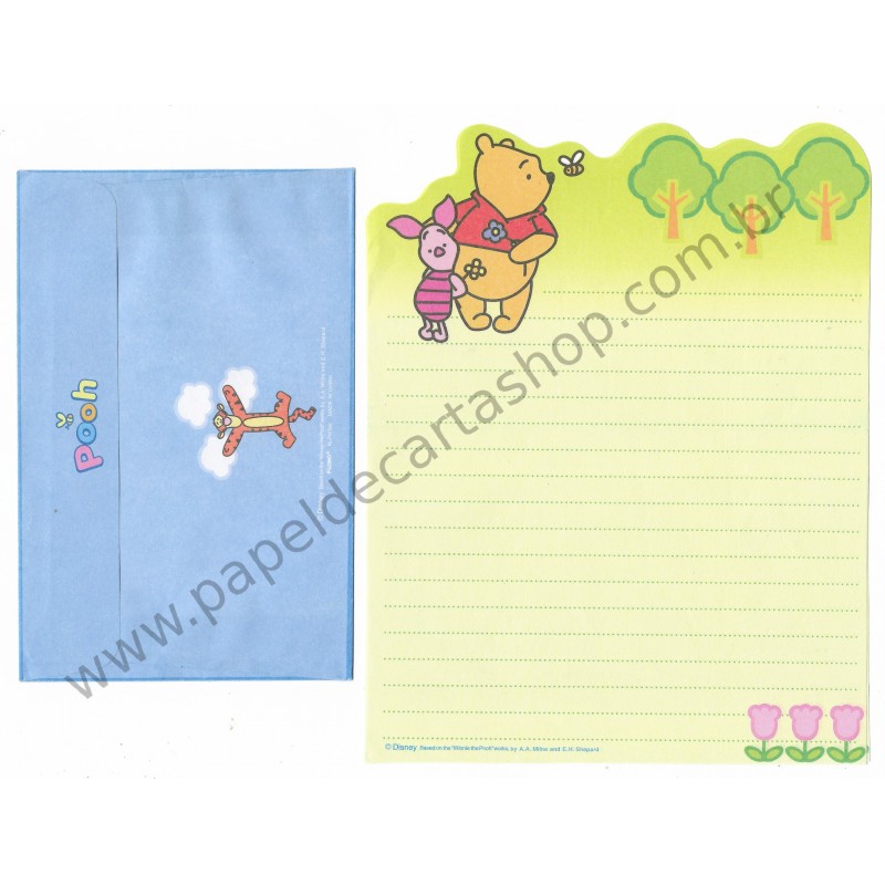 Conjunto de Papel de Carta Importado Disney Pooh DC