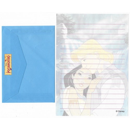 Conjunto de Papel de Carta ANTIGO Personagens Disney Pocahontas CAZ