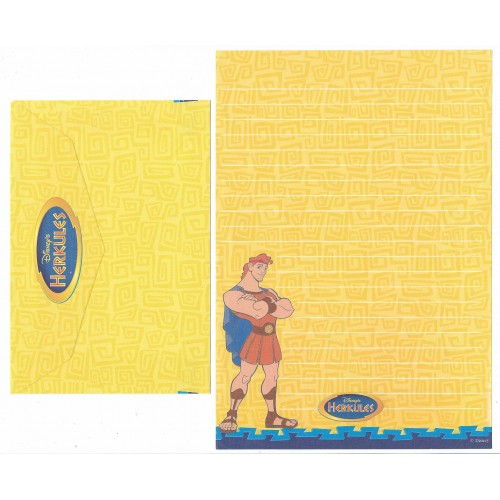 Conjunto de Papel de Carta ANTIGO Personagens Disney Hercules CAM