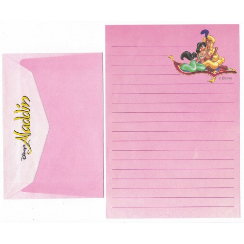 Conjunto de Papel de Carta ANTIGO Personagens Disney Aladdin CRS