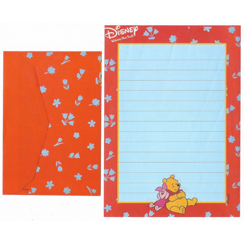 Conjunto de Papel de Carta ANTIGO Personagens Disney Pooh CVM