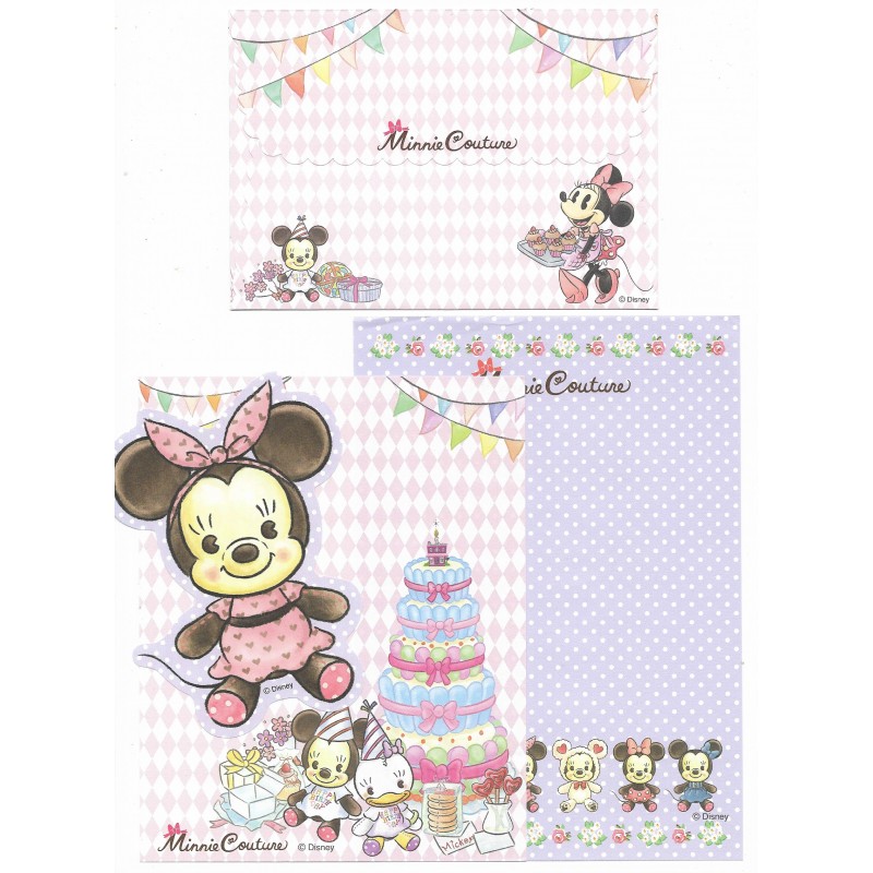 Conjunto de Papel de Carta Disney Minnie Couture Happy Birthday II
