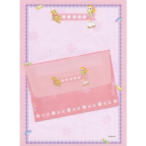 Conjunto de Papel de Carta Antigo Importado Shinn Jee P180136-3