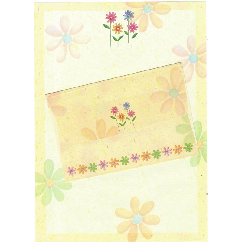 Conjunto de Papel de Carta Antigo Importado Shinn Jee Flower P180153-3