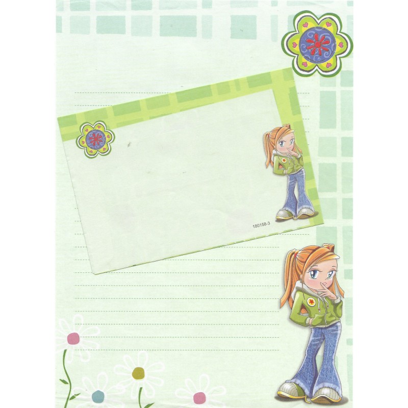 Conjunto de Papel de Carta Antigo Importado Shinn Jee P180158-3