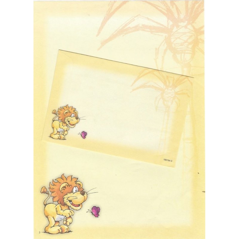 Conjunto de Papel de Carta Antigo Importado Shinn Jee Wild Animal P180164-3