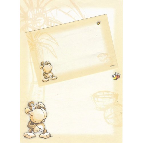 Conjunto de Papel de Carta Antigo Importado Shinn Jee Wild Animal P180164-2