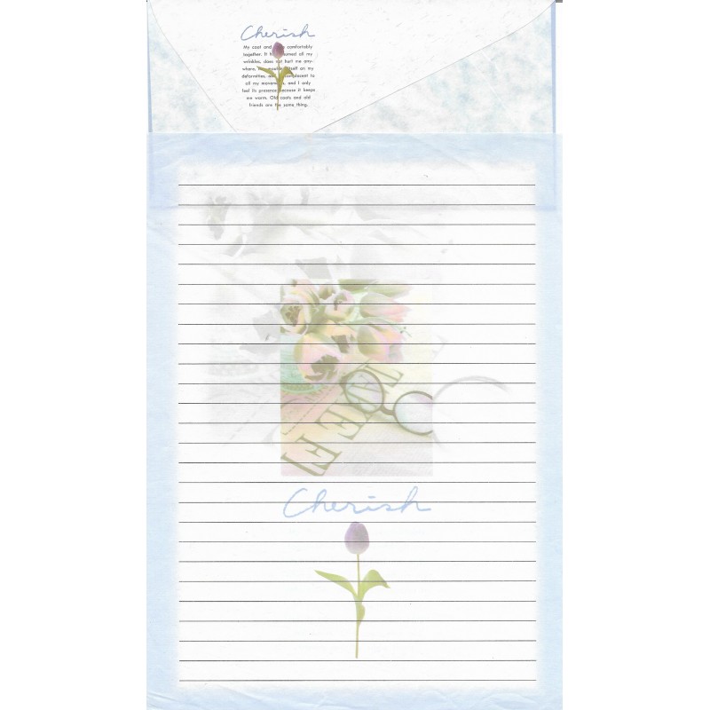 Conjunto de Papel de Carta Antigo Importado Cherish P1027