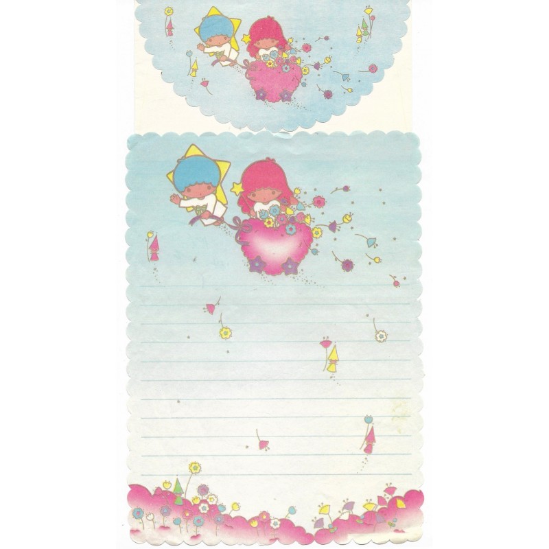 Conjunto de Papel de Carta Antigo Little Twin Stars 80