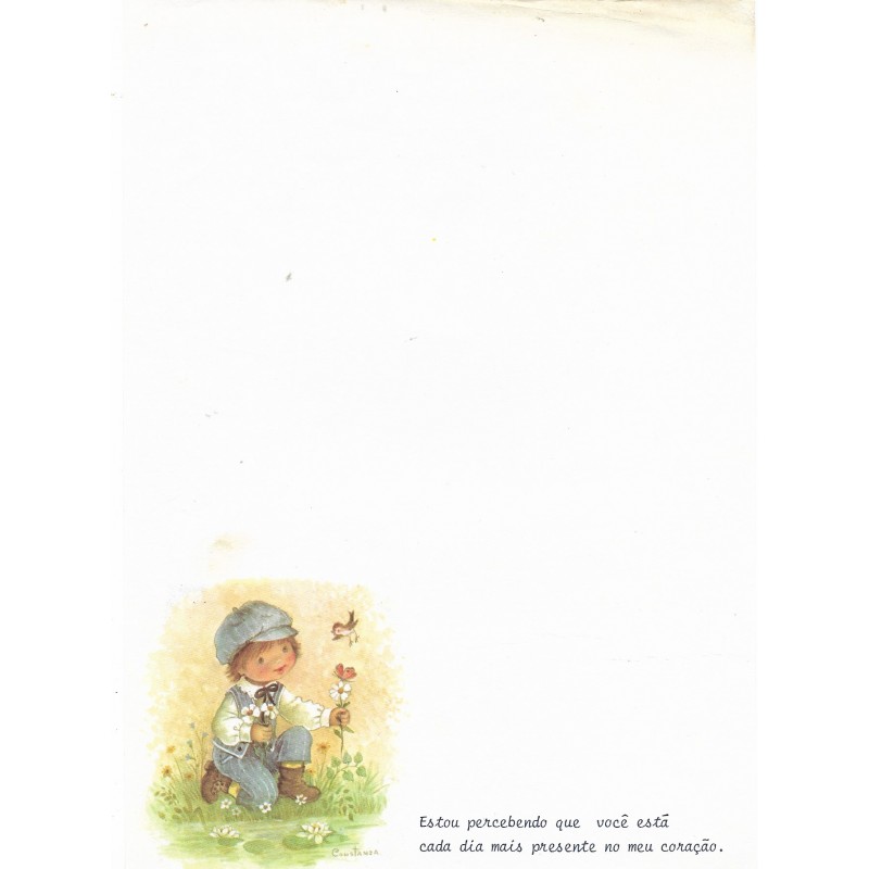 Papel de Carta Antigo Cromocart Constanza 1 COM FRASE