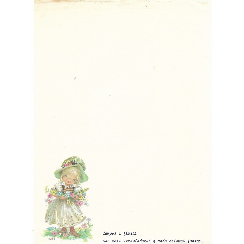 Papel de Carta Antigo Cromocart NUCO 2 COM FRASE