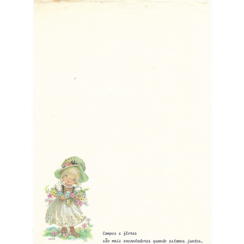 Papel de Carta Antigo Cromocart NUCO 2 COM FRASE