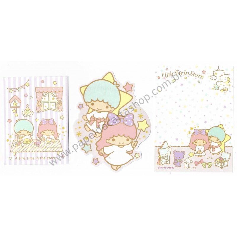 Ano 2016. Conjunto de Mini Papel de Carta Little Twin Stars Sanrio