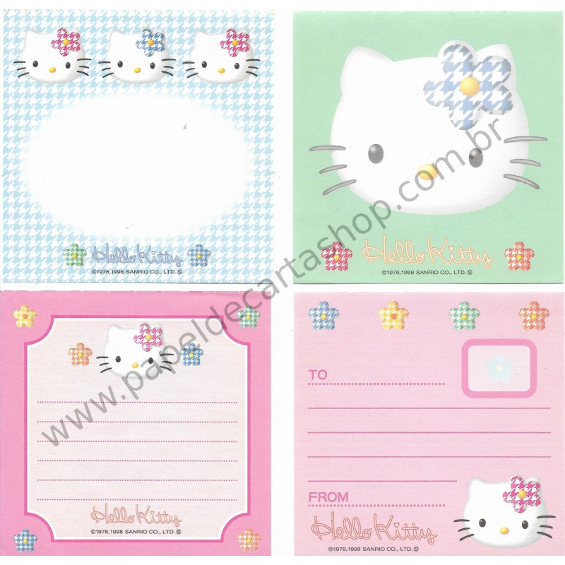 Ano 1998. Kit 4 notas Hello Kitty - Sanrio