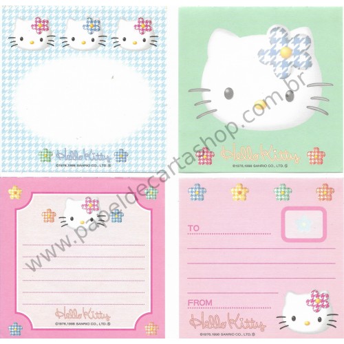 Ano 1998. Kit 4 notas Hello Kitty - Sanrio