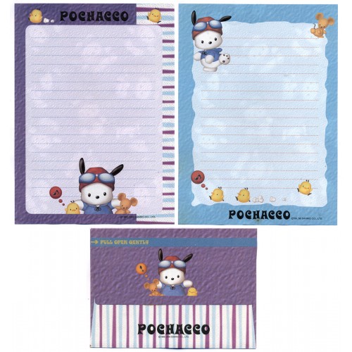 Ano 1999. Conjunto de Papel de Carta Pochacco Dupla Vintage Sanrio