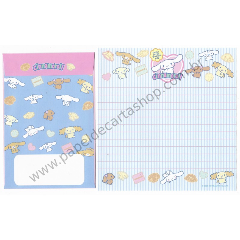 Ano 2010. Conjunto de Papel de Carta Cinnamoroll Shopping Sanrio