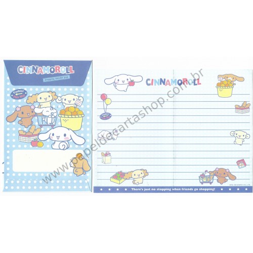 Ano 2006. Conjunto de Papel de Carta Cinnamoroll Shopping Wonder Pup Sanrio
