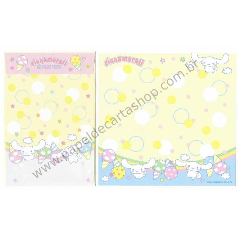 Ano 2010. Conjunto de Papel de Carta Cinnamoroll Floppy CAM Sanrio