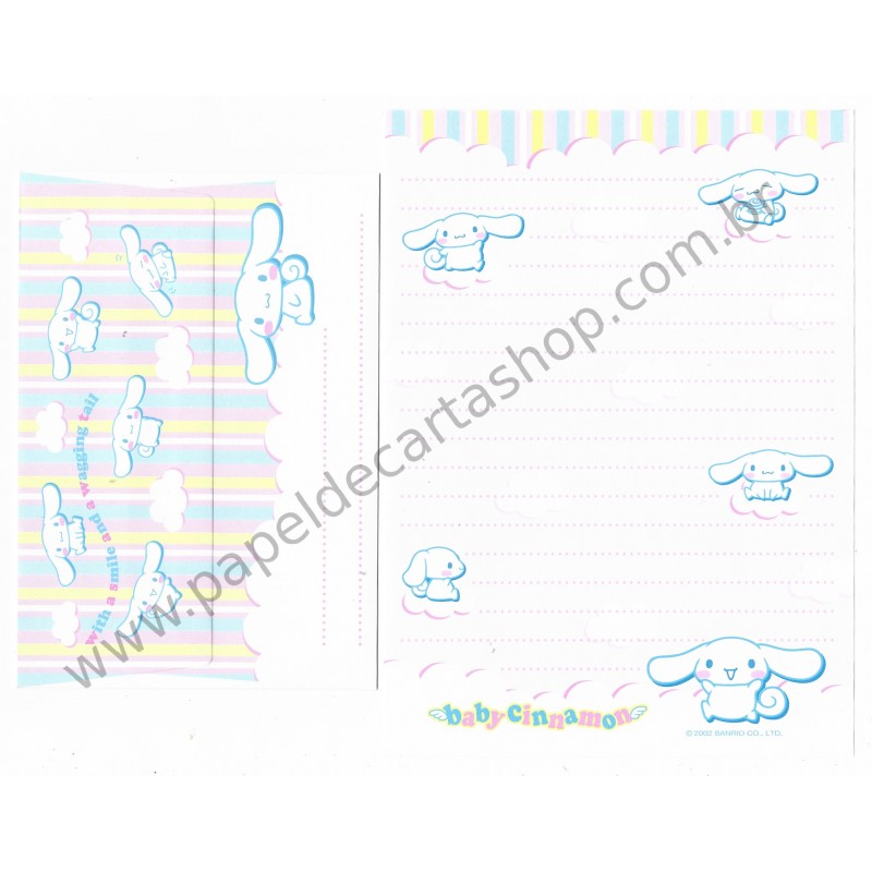 Ano 2002. Conjunto de Papel de Carta Baby Cinnamon Single Sanrio